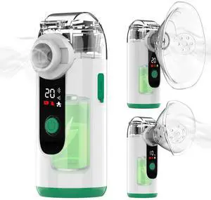 Hand-held Nebulizer for Respiratory System, Portable Nebulizer with Self-Clean Mode, Rechargeable Nebulizer for Home Office Travel
