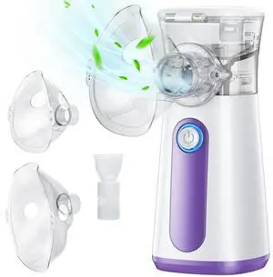 Compact Portable Nebulizer, Mesh Nebulizer, Auto-Cleaning Handheld Nebulizer, Two Ways to Use for Adults and Children with Respiratory Problems, for Home, Office, Outdoor