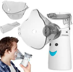 _Mega Brand Portable Nebulizer, Effective Handheld Mesh Nebulizer Machine for Kids Adults, Breathing Machine Nebulizer Inhaler Home Use Travel Friendly