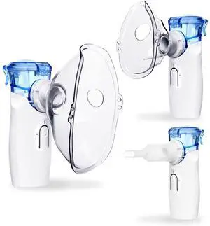 _Mega Brand Portable Nebulizer,Cool Mist Inhaler for Breathing Problems,Nebulizer Machine for Kids&Adults,Handheld Mesh Atomizer for Home Daily Use or Travel