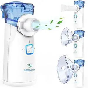 _Mega Brand Nebulizer Machine for Adults & Kids, USB-C Rechargeable Nebulizer with Portable Design, Easy to Use & Clean, Silent, Efficient Atomization for Home and Travel Use
