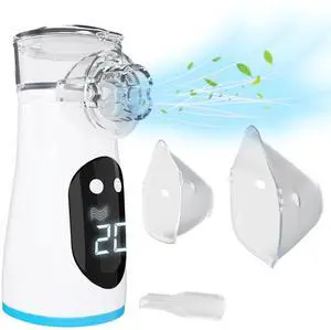 Portable Nebulizer for Adults and Kids, Handheld Nebulizer Rechargeable Smartinhaler Auto Nebulization LED Digital Display for Travel and Home