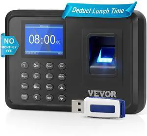 _Mega Brand Time Clock, Fingerprint Time Clocks for Employees Small Business, Biometric Time Clock with USB Drive, Automatic Punch in/Out, No Monthly Fees