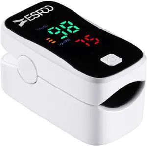 _Mega Brand Pulse Oximeter, Oxygen Monitor Fingertip with 2 AAA Batteries&Lanyard (White&Black)