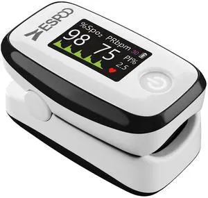 _Mega Brand Pulse Oximeter with 20 Memory, Oxygen Monitor Fingertip 4 Color TFT Display(SPO2), Alarm & Brightness Adjustable, Batteries & Lanyard Include(White&Black)