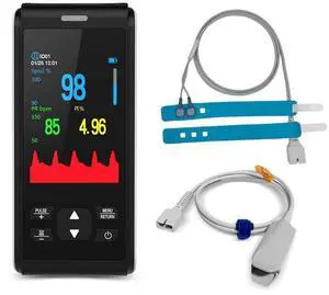 Pulse Oximeter Fingertip Infant Pulse Oximeter Overnight for Kids Handheld Blood Oxygen Saturation Monitor for SpO2 and Pulse Rate Continuous Infant Monitoring Baby Oxygen Monitor & Adult Finger Spot