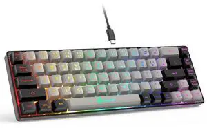_Mega Brand 65% Gaming Keyboard, Wired Backlit Mini Keyboard, Ultra-Compact Anti-Ghosting No-Conflict 68 Keys Membrane Gaming Wired Keyboard for PC Laptop Windows Gamer
