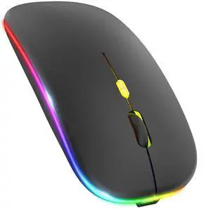 LED Wireless Mouse, Rechargeable Slim Silent Mouse 2.4G Portable Mobile Optical Office Mouse with USB & Type-c Receiver, 3 Adjustable DPI for Notebook, PC, Laptop, Computer, Desktop (Matt Black) LED Wireless Mouse, Rechargeable Slim Silent Mouse 2.4G Portable Mobile Optical Office Mouse with USB & Type-c Receiver, 3 Adjustable DPI for Notebook, PC, Laptop, Computer, Desktop (Matt Black)