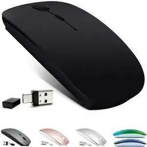 _Mega Brand Rechargeable Bluetooth 5.2/3.0/Type-C/USB-2.4G Mouse for MacBook/MacBook air/Pro/iPad, Wireless Mouse for Laptop/Notebook/pc/iPad/Chromebook (Black)