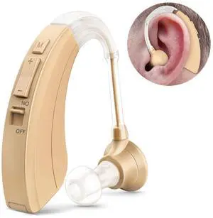_Mega Brand Hearing Aid for Seniors and Adults, Digital Hearing Amplifier, Hearing Aids with a Noise Cancelling Function and Adjustable Volume, 500 Hours Per Battery Life and