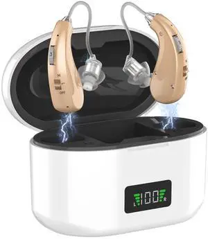 _Mega Brand 16-Channel Digital Hearing Aids for Seniors, Rechargeable Hearing Aid for People with Hearing Loss, 4 Levels of Volume/Two Mode Noise Cancellation, Clear Sound and Easy to Use