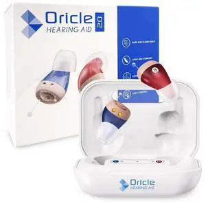_Mega Brand Standard 2.0 Hearing Aids for Seniors - Oricle Hearing Aids for Adults with Advanced Noise Cancellation - Easy Volume Control with Portable Charging Case