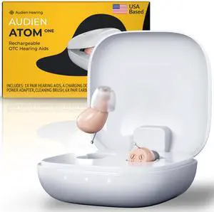 _Mega Brand Atom One OTC Hearing Aids - Wireless, Rechargeable, and Comfortable | Clear Sound in a Small, Discreet Design for Seniors & Adults with Hearing Loss