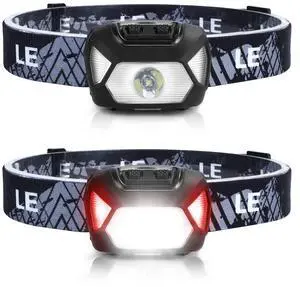 _Mega Brand HeadLamp, 2 Pack Super Bright LED Head lamp with 6 Lighting Modes, Waterproof, Battery Powered LED Lightweight Headlight for Cycling Running Camping for Kids Adults
