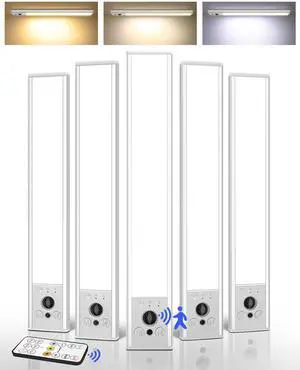_Mega Brand 5 Pack Under Cabinet Lighting, 2400mAhRechargeableMotionSensor Light, 10inch Magnetic Closet Lights with Dimmable & 3 Color Temps, Wireless Motion Activated Lights with Remote for Kitchen