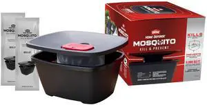 _Mega Brand Home Defense Mosquito Kill and Prevent, Controls Mosquitoes and Larvae, Silent, Easy-to-Use, Protects up to 4,300 sq. ft., 1 Mosquito Station and 2 Bands for 2 Months Protection