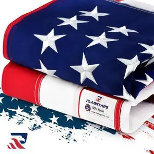_Mega Brand ,Non Fading American Flags for Outside 3x5,Embroidered American Flag,3 by 5 America Flags Best High Wind all Weather US Flag,Indestructible America Flag Sewn Stripes and Embroidered Stars
