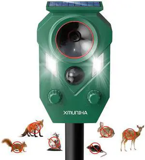 _Mega Brand Solar Ultrasonic Animal Repellent Outdoor, Deer Repellent for Yard with RIP Sensor, IP65 Waterproof Squirrels Repeller, Effective Deterrent Cat, Raccoons, Skunks, Rabbits