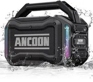 _Mega Brand Speakers Bluetooth Wireless: 80W(Peak) Loud Speaker with Bass, 20H Playtime, IPX6 Waterproof, Large Jobsite Speakers for Work, Outdoor, Workshop, Garage, Portable Speaker with TWS (Black)