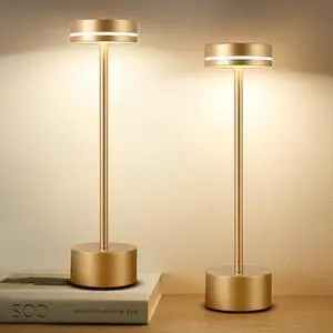 _Mega Brand Cordless Table Lamp Rechargeable, 3 Way Dimmable Touch Lamp & 5000mAh Battery Operated, Portable Metal Light for Reading/Office/Bedroom/Dining/Nightstand/Gift for Home Décor Rose Gold