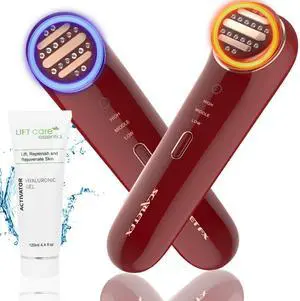 _Mega Brand  RADI0 Frequency Skin Tightening Red & Blue LED Light Therapy for Face 3-in-1 Anti-Aging Facial Heating Rejuvenation Massager Uncludes Hyaluronic Toner Gel
