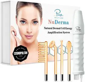 _Mega Brand  NuDerma Handheld Skin Therapy Wand Machine w/Neon  Anti-Aging - Skin Tightening - Wrinkle Reducing - Dark Circles  Clarifying - Hair & Scalp Stimulator