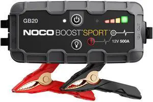 _Mega Brand Boost GB20: 500A UltraSafe Jump Starter  12V Lithium Battery Booster Pack, Portable Jump Box, Power Bank & Jumper Cables - for 4.0L Gas Engines
