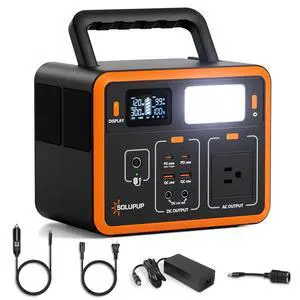 _Mega Brand Portable Power Station 90,000mAh, 288Wh LiFePO4 Battery Bank, 300W (Peak 600W) Solar Generator, with 110V AC Outlet for Camping & Emergency Backup