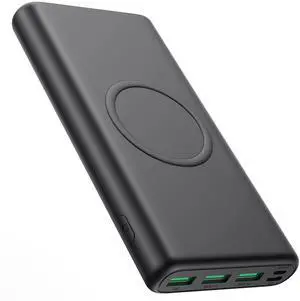_Mega Brand Power Bank, 33800mAh 15W Fast Wireless Charging 25W PD QC 4.0 USB-C Power Bank, 5 Output & Dual Input External Battery Pack Compatible with iPhone 16/15/14/13/12,Android etc