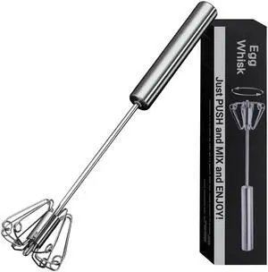 _Mega Brand Egg Whisk,2025 Upgraded Stainless Steel Semi Automatic Whisk,Hand Wisk Egg Beater Easy to Use for Making Cream, Blending, Whisking, Beating & Stirring (12 Inch)