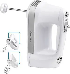 _Mega Brand Hand Mixer - Case Batidora De Mano Kitchen 5 Speed Handheld Blender With Whisk, Beater, Dough Hook, Attachments Storage, Turbo Boost, Appliance For Cake Mix, Eggs, Whipping Cream