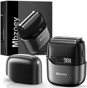_Mega Brand Electric Foil Shavers for Men: Mini Electric Razor for Face - IPX7 Waterproof Cordless Razor with LED Display & Fast Charge - Micro-Comb Technology & Precision Blades