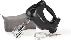 _Mega Brand Power Deluxe 6-Speed Electric Hand Mixer with Snap-On Storage Case, QuickBurst, Beaters, Whisk, Powerful 250 Watt Motor, Bowl Rest, Black (62692)