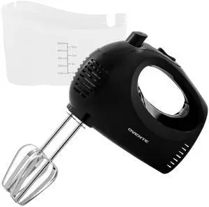 _Mega Brand 5-Speed Electric Hand Mixer with Stainless Steel Mixing Whisk, Snap-On Storage Case, Portable & Lightweight 150W Motor, Compact Handheld Mixer for Baking, Blending or Cooking, Black HM151B