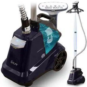 _Mega Brand Heavy Duty Commercial Full-Size Garment Steamer with Foot Pedals and Extra Large 3L (101.5 oz) Water Tank, 1800 watts of Poweful Steam (Navy)