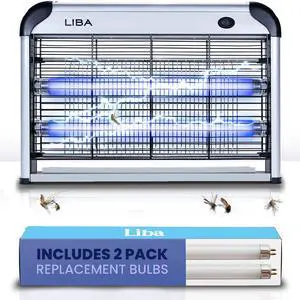 _Mega Brand Electric Bug Zapper, Indoor Insect Killer Extra Replacement Bulbs-Fly, Mosquito Killer and Repellent-Lightweight, Powerful 2800V Grid, Easy-to-Clean, with a Removable Washable Tray.