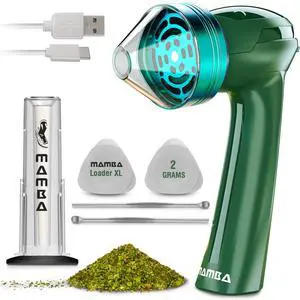 _Mega Brand Loader XL 2g Green USB Electric Herb Grinder. Small Portable Metal Herbal Machine & Spice Mill for the Kitchen