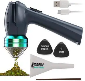 _Mega Brand Original 1g Gray USB Electric Herb Grinder. Small Portable Metal Herbal Grinder Machine & Spice Mill for the Kitchen