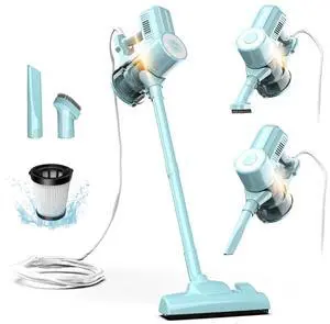 _Mega Brand  Corded Stick Vacuum Cleaner - 450W, Lightweight 2 in 1 Handheld with Powerful Suction, Bagless HEPA Filter, Large Dust Capacity, 20ft Cable - Ideal for Floors, Dorm Room, & Home Cleaning
