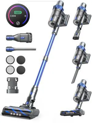_Mega Brand, 45KPA 550W Vacuum Cleaners for Home, Stick Vacuum with Color Touch Display, Intelligent Auto Mode, Up to 60Mins, Handheld Vacuum Cleaners for Hardwood Floor Carpet Pet Hair