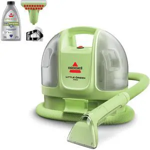 _Mega Brand Little Green Mini Portable Carpet and Upholstery Deep Cleaner, Car/Auto Detailer, with HydroRinse Self-Cleaning Tool and 4" Tough Stain Tool, Tea Green, 4075