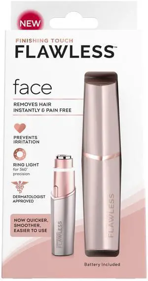 _Mega Brand  Facial Hair Remover for Women, Rose Gold Face Razor with LED Light, Recyclable Packaging