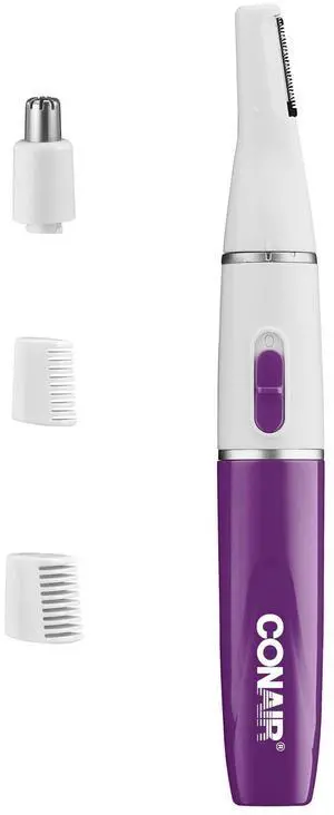 _Mega Brand All-in-1 Facial Hair Trimmer for Women, Perfect for Face, Ear/Nose and Eyebrows, Battery-Powered