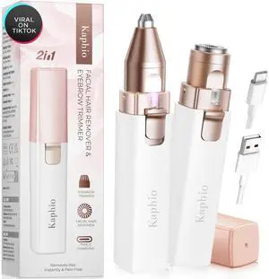 _Mega Brand Facial Hair Removal for Women: Electric Eyebrow Trimmer & Hair Removal Device - 2 in 1 Rechargeable Face Shaver Painless Eyebrow Shaper for Upper Lip Chin Peach Fuzz brow (Pink)