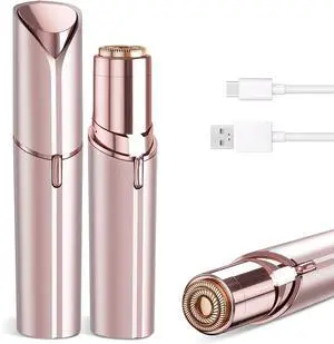 _Mega Brand Facial Hair Removal for Women - Painless Facial Hair Remover - Electric Hair Removal Device for Face Lips Peach Fuzz with Light (Rose Gold)