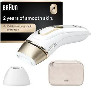 _Mega Brand Smart IPL, Silk·Expert Pro 5: at Home Laser Hair Removal for Women and Men, Permanent Visible Hair Reduction in Hair Regrowth for Body & Face, with Venus Swirl Razor, Corded, IPL5137