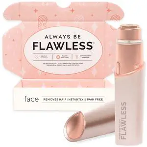 _Mega Brand  Facial Hair Remover for Women, Rose Gold Electric Face Razor with LED Light, Recyclable Packaging
