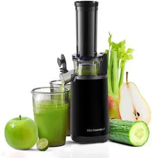 _Mega Brand  EJX600 Compact Small Space-Saving Masticating Slow Juicer Cold Press Juice Extractor, Nutrient and Vitamin Dense, BPA-Free Tritan, Easy to Clean, 16 oz Juice Cup, Charcoal Grey