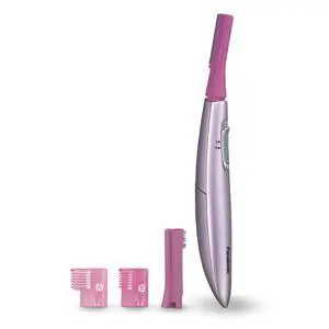 _Mega Brand Womens Facial Hair Remover and Eyebrow Trimmer with Pivoting Head, Includes 2 Gentle Blades for Brow and Face and 2 Eyebrow Trim Attachments, Battery-Operated  ES2113PC