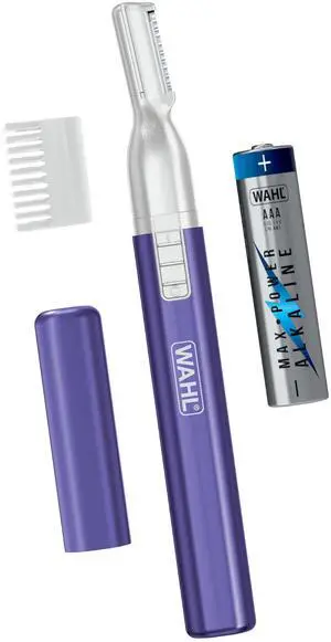 _Mega Brand Clean & Confident Female Battery Pen Trimmer with Rinseable Blades for Eyebrows, Facial Hair, & Light Grooming- Hygienic Grooming & Easy Cleaning with Battery Included - Model 5640-100